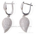 wholesale silver micro pave setting earrings